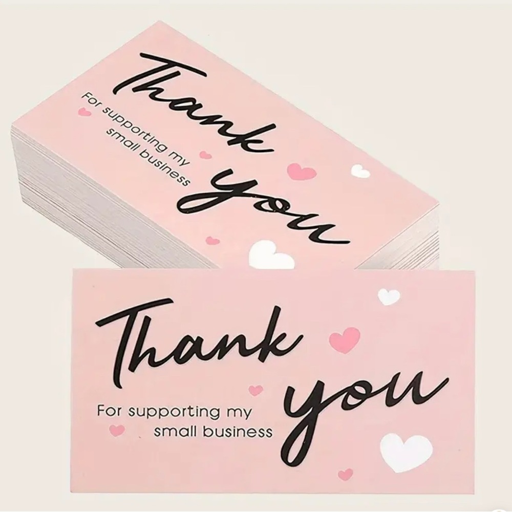 50 Thank You Business Cards with Hearts - Picture 4 of 5
